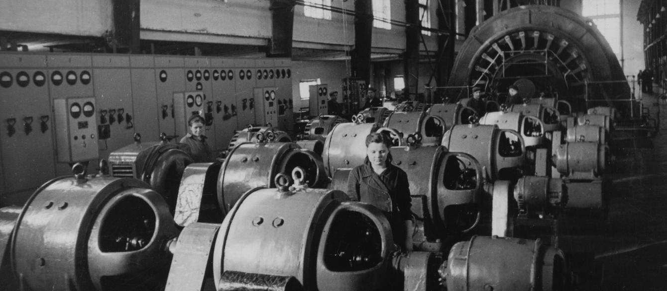 Machinery in Soviet factory